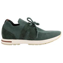 Loro Piana Baskets en cuir Vert