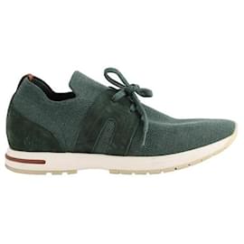 Loro Piana-Sneakers aus Leder-Grün