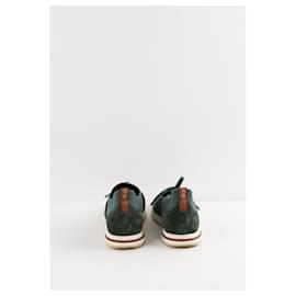Loro Piana-Sneakers aus Leder-Grün
