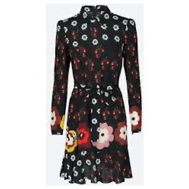 Red Valentino Kleid aus schwarzer Seide Schwarz
