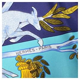 Hermès-HERMES CARRE 90-Blu navy