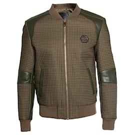 Philipp Plein-Philipp Plein, chaqueta bomber acolchada-Castaño,Verde