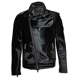 Philipp Plein-Philipp Plein, Chaqueta de piel de potro con cremallera-Negro