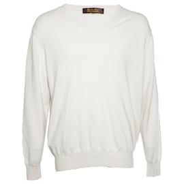 Loro Piana-LORO PIANA, Baby cashmere v neck sweater in white-White
