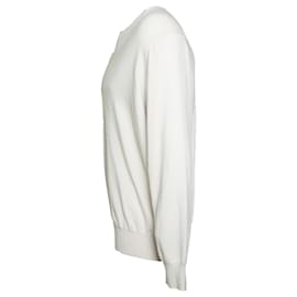 Loro Piana-LORO PIANA, Baby cashmere v neck sweater in white-White