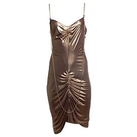 Patrizia Pepe, robe à chaîne métallisée Doré
