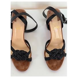 Christian Louboutin-Christian Louboutin, sandali in pelle nera taglia 40-Nero