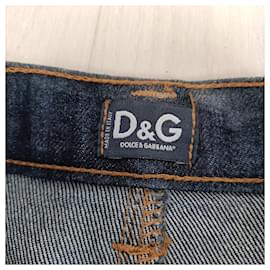 D&G-Gonna midi in denim Dolce & Gabbana-Blu