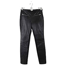 Claudie Pierlot-Calças justas de couro-Preto