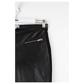 Claudie Pierlot-pantalones de cuero delgados-Negro