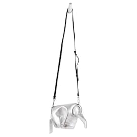 Loewe-Leather Animals shoulder strap-Silvery