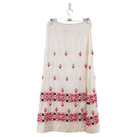 Antik Batik-falda de algodón-Blanco