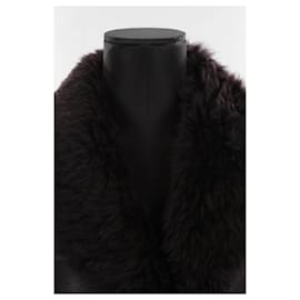 Yves Salomon-casaco de couro-Marrom