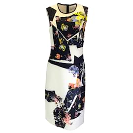 Autre Marque-ERDEM Ivory / Black Multi Floral Printed Brennon Sheath Dress-Multiple colors