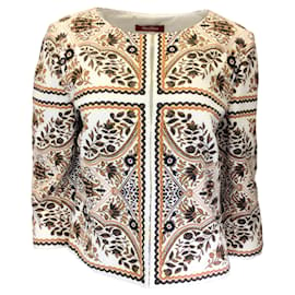 Autre Marque-Max Mara Elfenbein / braun / Schwarze Jacke mit Blumen-Paisley-Print-Mehrfarben