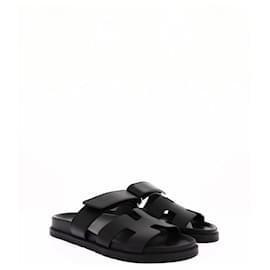 Hermès-Sandalias Chipre Hermès 37-Negro