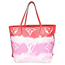Louis Vuitton-Louis Vuitton Rouge Giant Monogram Canvas Escale Neverfull MM-Pink,Weiß,Rot,Lila