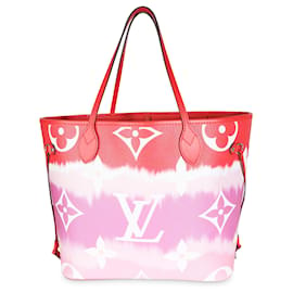 Louis Vuitton-Louis Vuitton Rouge Giant Monogram Toile Escale Neverfull MM-Rose,Blanc,Rouge,Violet