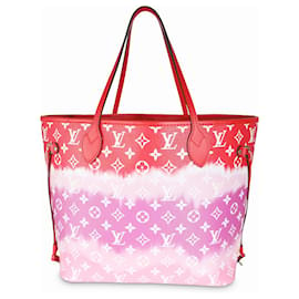 Louis Vuitton-Louis Vuitton Rouge Giant Monogram Toile Escale Neverfull MM-Rose,Blanc,Rouge,Violet