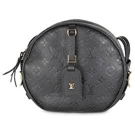 Louis Vuitton-Louis Vuitton Black Empreinte Boite Chapeau Souple MM-Black
