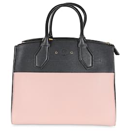 Louis Vuitton-Louis Vuitton Black Magnolia Taurillon City Steamer PM-Black,Pink
