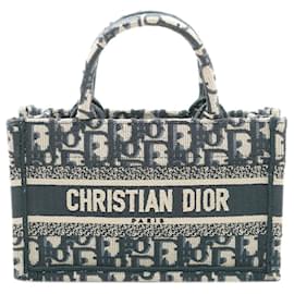 Dior-Christian Dior Mini sac cabas brodé bleu marine-Bleu