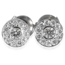 Tiffany & Co-TIFFANY & CO. Boucles d'oreilles cercle de diamants en platine 0.75 ctw-Autre