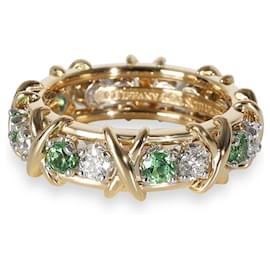 Tiffany & Co-TIFFANY Y COMPAÑIA. Anillo de diamantes tsavorita de Schlumberger en 18K oro amarillo/Platino 0.-Otro