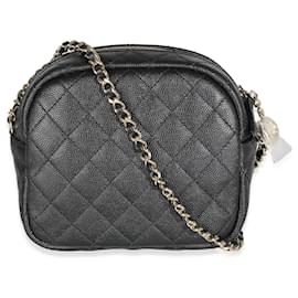 Chanel-Chanel Black Quilted Caviar Day Camera Case-Black