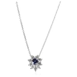 Tiffany & Co-TIFFANY & CO. Victoria Sapphire Diamond Fashion Pendant in  Platinum 0.53 ctw-Other