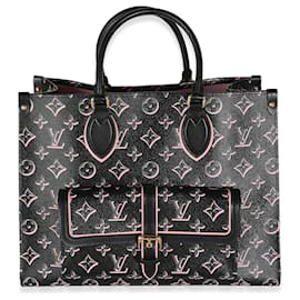 Louis Vuitton-Louis Vuitton Black Monogram Canvas Fall For You Onthego MM-Black,Pink