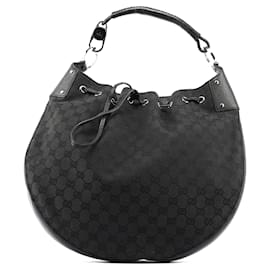 Gucci-GUCCI Shoulder bags Leather Black Jackie-Black