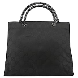 Gucci-GUCCI Totes Tela Bambú Negro-Negro