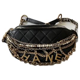 Chanel-Plátano Chanel cadenas perlas-Gold hardware