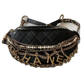 Chanel banana pearl chains Gold hardware
