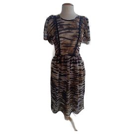 Vestido Mulberry de seda e renda Multicor