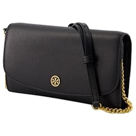 Tory Burch-Robinson Geldbörse mit Kette - Tory Burch - Leder - Schwarz-Schwarz