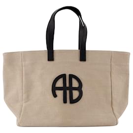 Anine Bing-Rio Medium Shopper Bag - ANINE BING - Linen - Brown-Brown