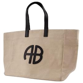 Anine Bing-Rio Medium Shopper Bag - ANINE BING - Linen - Brown-Brown