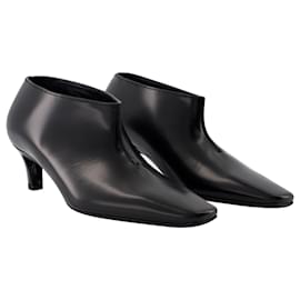 Totême-The Wide Shaft Ankle Boots - TOTEME - Leather - Black-Black