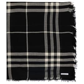 Burberry-Schal mit Riesenkaromuster - Burberry - Wolle - Schwarz-Schwarz