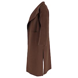 Totême-Totême Annecy Signature Coat in Brown Wool-Brown