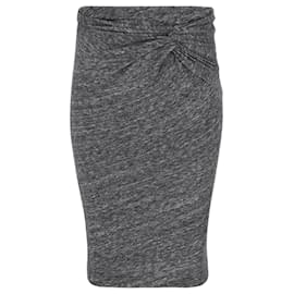 Iro-Falda midi entallada IRO de algodón gris-Gris