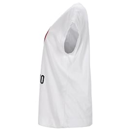 Moschino-Love Moschino T-Shirt mit Herzdetail aus weißer Baumwolle-Weiß
