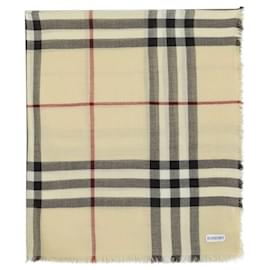 Burberry-Giant Check Scarf - Burberry - Wool - Neutral-Other