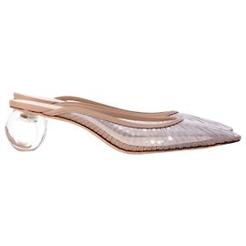 Mules Cult Gaia Alia em Plástico Transparente Branco