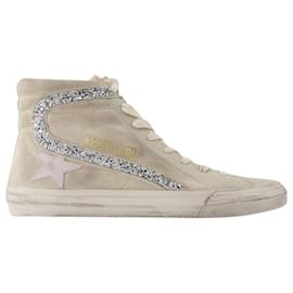 Golden Goose Deluxe Brand-Zapatillas Slide - Golden Goose Deluxe Brand - Piel - Beige-Castaño,Beige