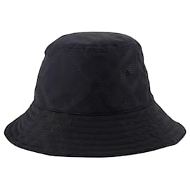 Burberry-Tonal Bias Bucket Hat - Burberry - Synthetik - Schwarz-Schwarz