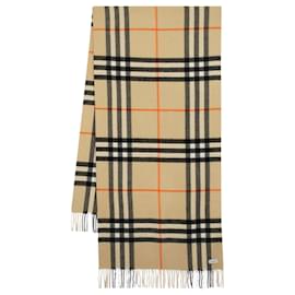 Burberry-Giant Check Scarf - Burberry - Cashmere - Beige-Beige