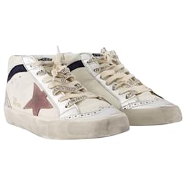 Golden Goose Deluxe Brand-Zapatillas Mid Star - Golden Goose Deluxe Brand - Piel - Blanco-Blanco